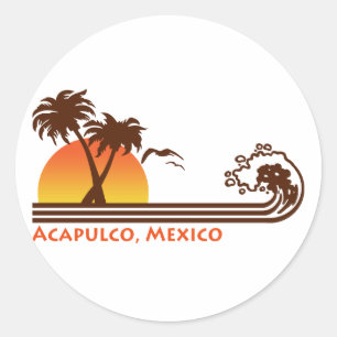 Acapulco Mexiko Runt Klistermärke