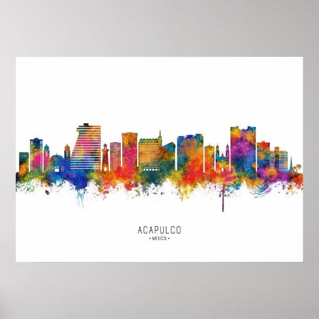 Acapulco Mexiko Skyline Poster (Framsidan)
