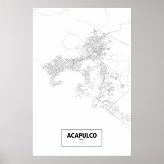 Acapulco, Mexiko (svartvitt) Poster