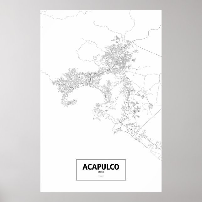Acapulco, Mexiko (svartvitt) Poster (Framsidan)