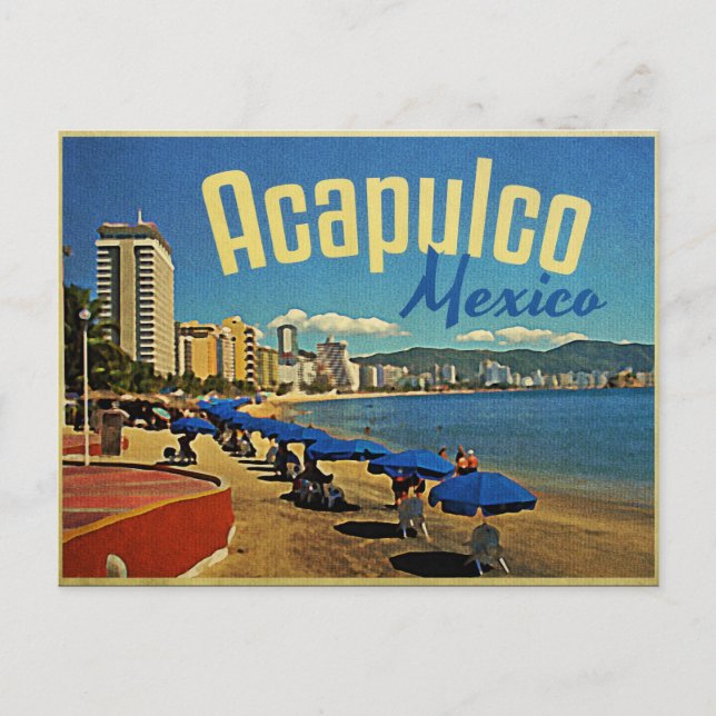 Acapulco Mexiko Vintage resor Vykort (Framsida)