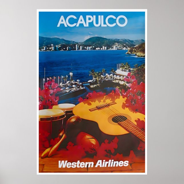Acapulco Resemappaffisch Mexikansk Hem Mexiko Vägg Poster (Framsidan)