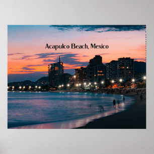 Acapulco-stranden, Mexiko Poster