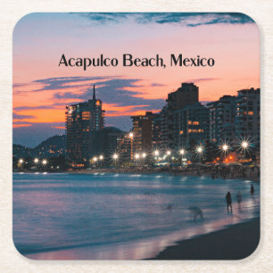 Acapulco-stranden, Mexiko Underlägg Papper Kvadrat
