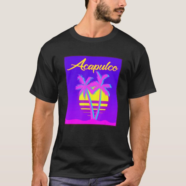 Acapulco Travel Summer Vacation Beach T Shirt (Framsida)