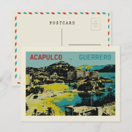 Acapulco-vy, Mexiko, Guerrero-vykort Vykort