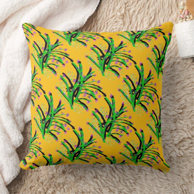 Accent Buske Dekorativ Citrus Gul Kudde (Filt)