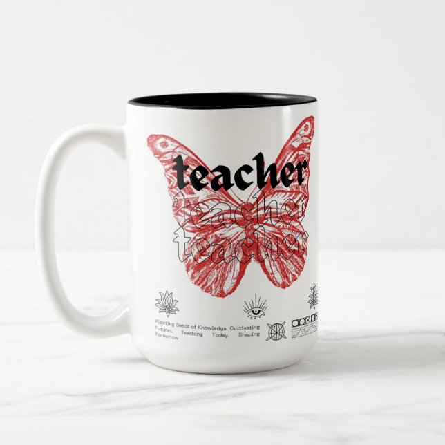  Accent Coffee Mug (15oz) Schoolteacher's Flig Två-Tonad Mugg (Vänster)