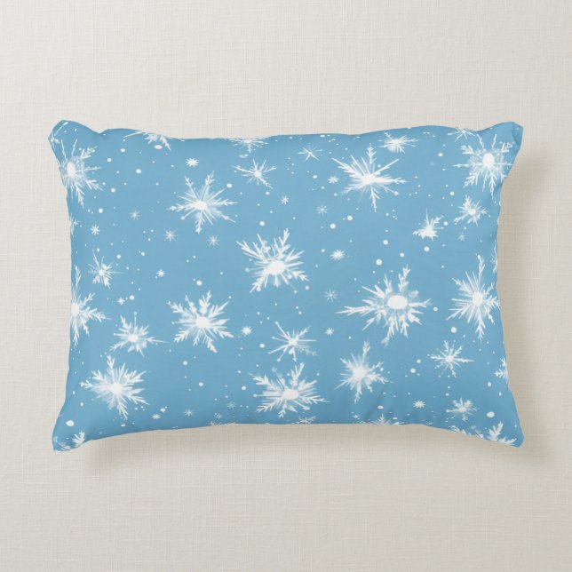 Accent Pillow a snö kristaller mönster Prydnadskudde (Framsidan)