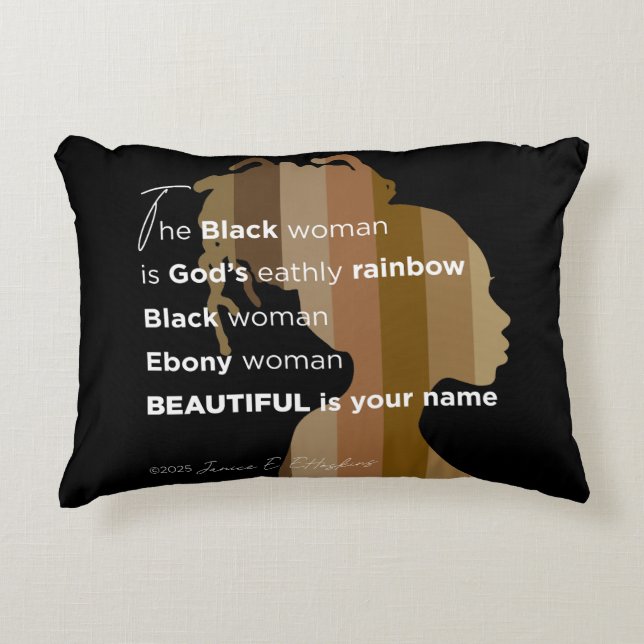 Accent Pillow "Ebony Woman" Beautiful is your name Prydnadskudde (Framsidan)