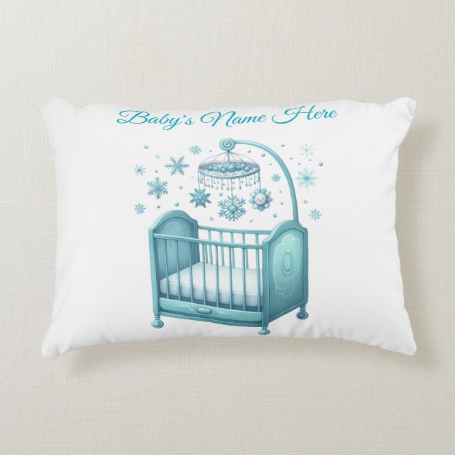 Accent Pillow - Editable Baby Julafton Pillow Prydnadskudde (Framsidan)