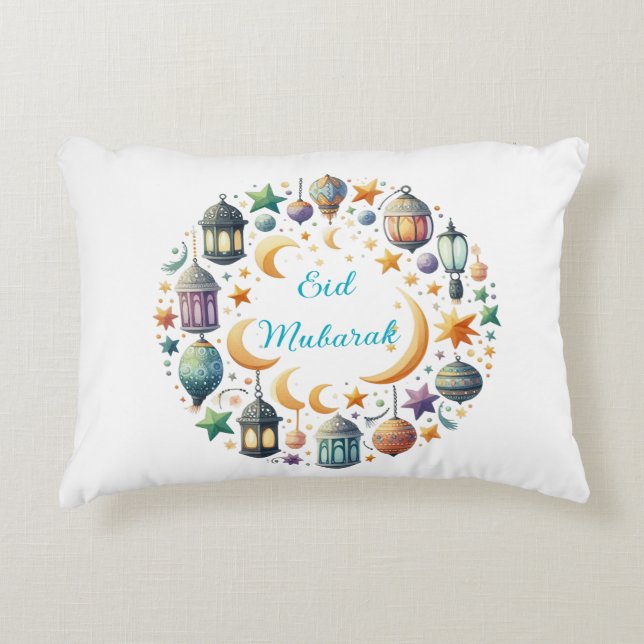 Accent Pillow-Eid Mubarak Wreath Accent Pillow Prydnadskudde (Framsidan)