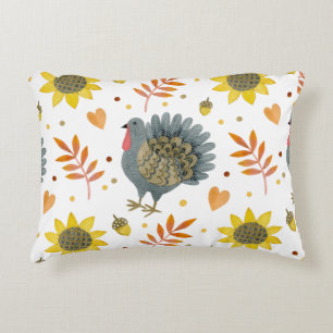 Accent Pillow för folkArt-kalkoner Prydnadskudde