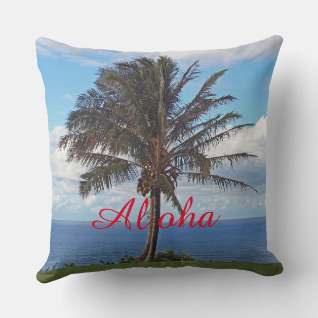 ACCENT PILLOW /HANDFLATAN TRÄD, OCEAN, ALOHA KUDDE (Baksida)