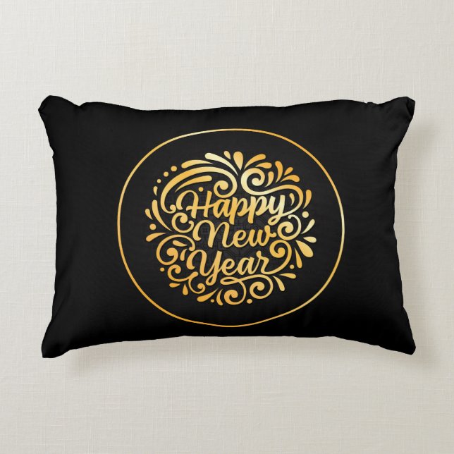 Accent Pillow- Happy New Year 2026 Prydnadskudde (Framsidan)