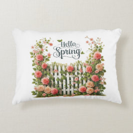 Accent Pillow-Hello Spring Floral Accent Pillow  Prydnadskudde