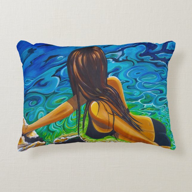 Accent Pillow med Beach Girl Prydnadskudde (Framsidan)