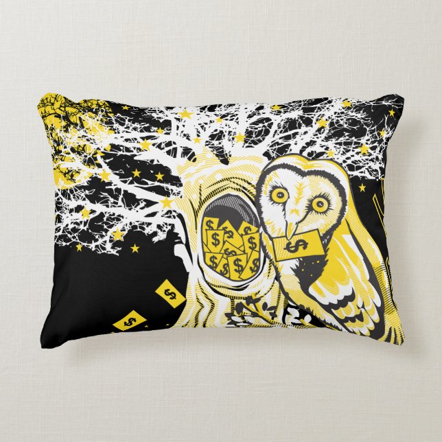 Accent Pillow – Urban Tree Owl & Wealth Surreal  Prydnadskudde (Framsidan)