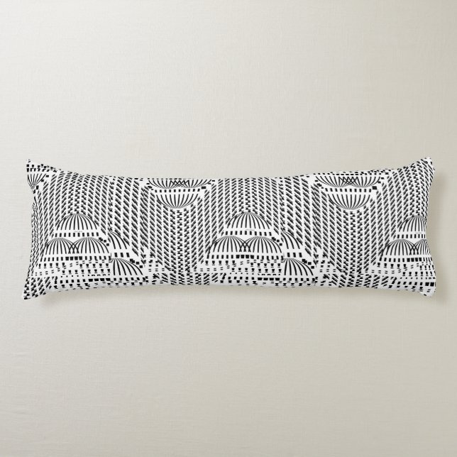ACCENT SVART OCH VIT VÅGFORMAD KROPPSKUDDE (Framsidan)