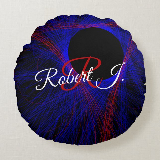 Accented Triangle Geometric Round Pillow Rund Kudde (Framsidan)