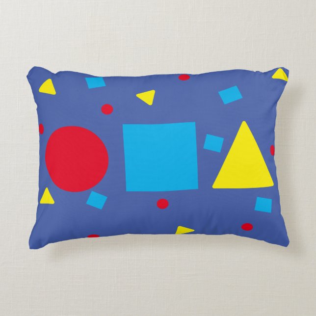 Accentkudde - Abstrakt cirkel fyrkant triangel Prydnadskudde (Framsidan)