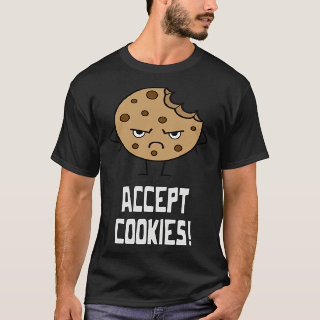 Accept Cookies Front End Developer Web Designer T Shirt (Framsida)