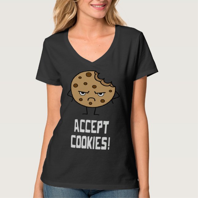 Accept Cookies Front End Developer Web Designer T Shirt (Framsida)