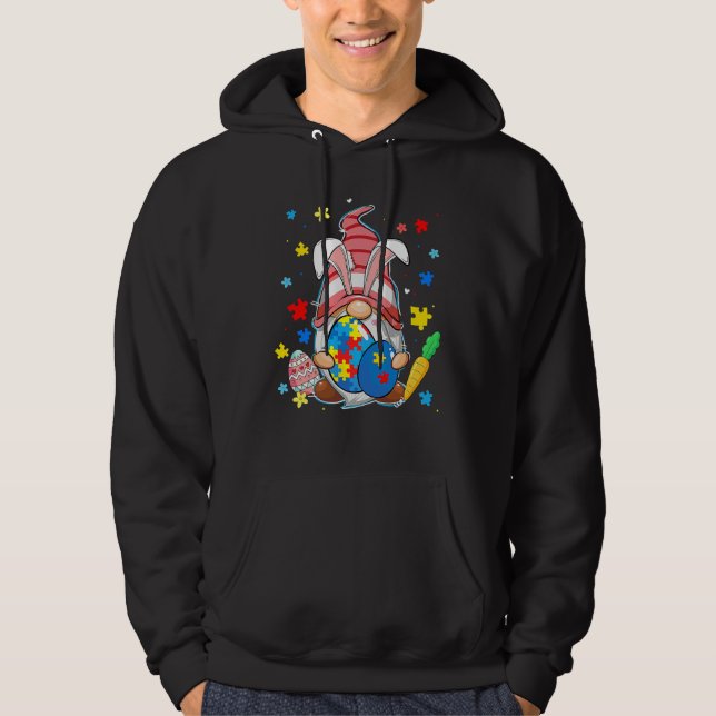 Accept Understand Love Gnome Autism Awareness East Hoodie (Framsida)