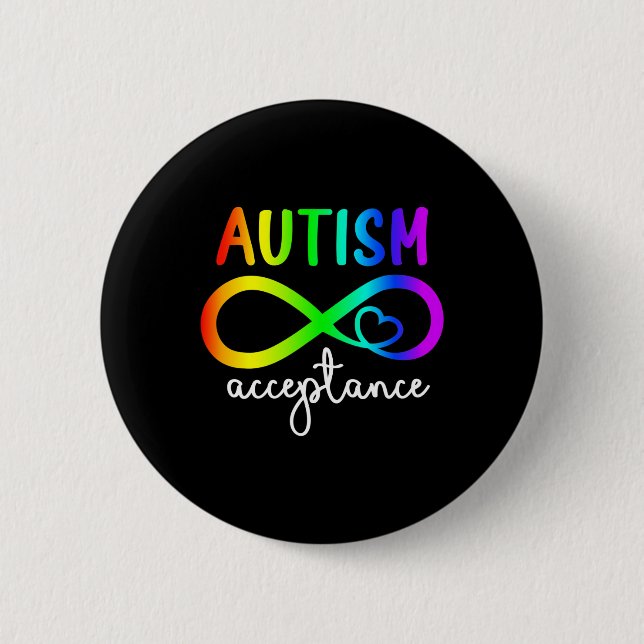 Acceptance Oändlighet Hjärtan Autism Medvetenhet M Knapp (Framsida)
