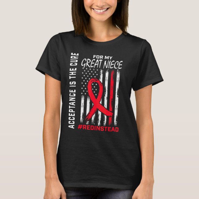 Acceptance Redi stället Red i stället Autism Under T Shirt (Framsida)