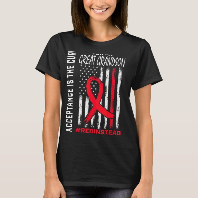 Acceptance Redi stället Red i stället Autism Under T Shirt (Framsida)