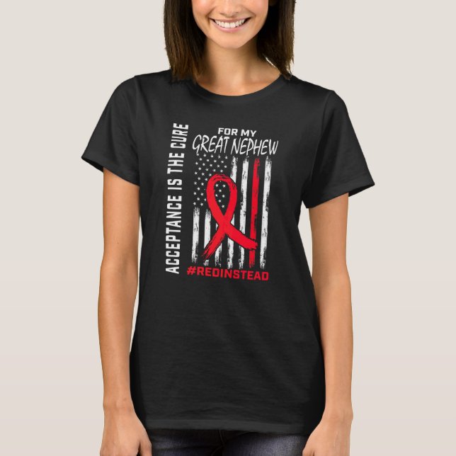 Acceptance Redi stället Red i stället Autism Under T Shirt (Framsida)