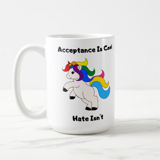 Acceptans är coolt kaffemugg (Vänster)