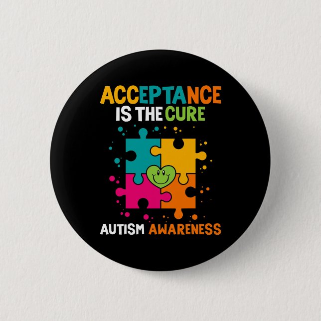 Acceptans är den rena autismmedvetenheten knapp (Framsida)