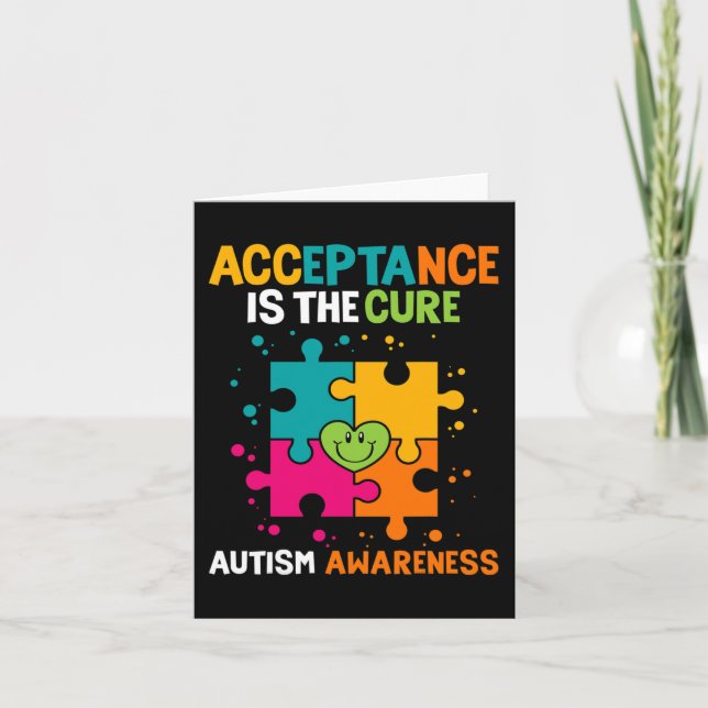 Acceptans är den rena autismmedvetenheten kort (Framsida)