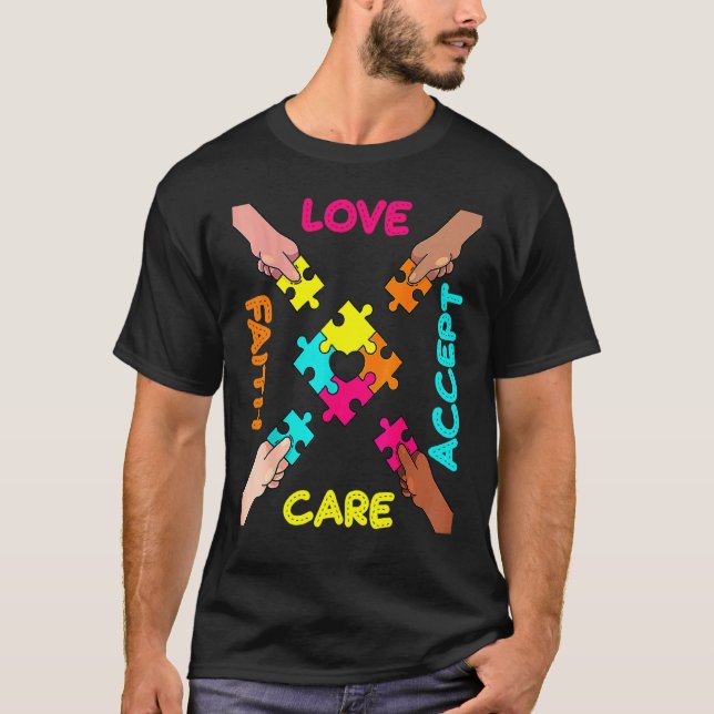 Acceptans Färg Pussel Autism Del T-Shirt Autism Me (Framsida)