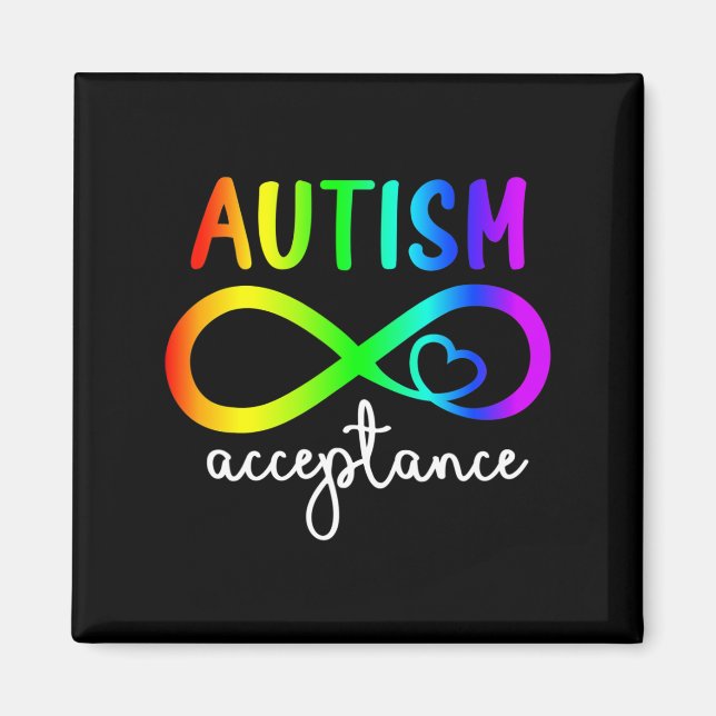 Acceptans Ofinity Heart Autism Awareness Month R Magnet (Framsidan)
