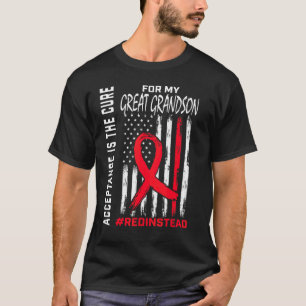 Acceptans Rödistället Röd Istället Autism Stor Gra T Shirt