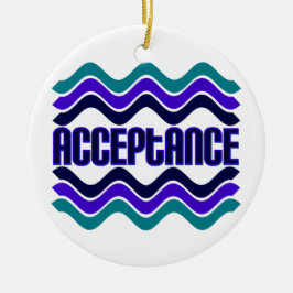 Acceptanskvot i Lila av blå Grönt Julgransprydnad Keramik