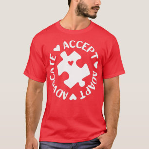 Acceptera Adapt Advocate Autism Awareness 2 T Shirt