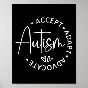 Acceptera Adapt Advocate Autism Awareness BE Sup Poster