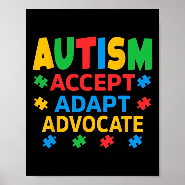 Acceptera Adapt Advocate Autism Awareness Manar Wo Poster (Framsidan)