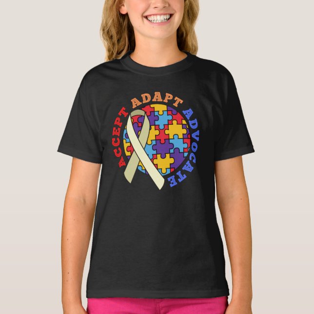 Acceptera Adapt Advocate-Autism Awareness World Ri T Shirt (Framsida)