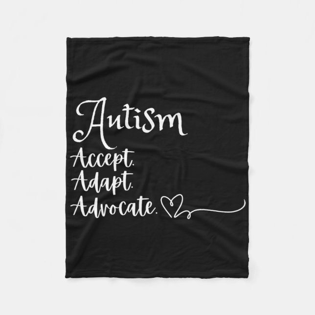 Acceptera Adapt Advocate Autism Support Funny Auti Fleecefilt (Framsidan)