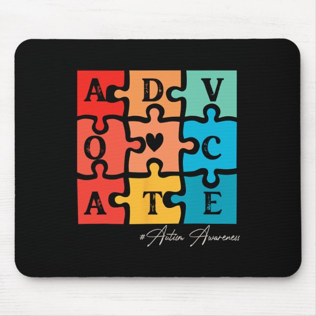 Acceptera Adapt Advocate Puzzle Biet Retro Autism  Musmatta (Framsidan)