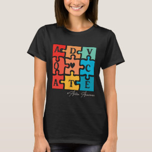 Acceptera Adapt Advocate Puzzle Biet Retro Autism T Shirt