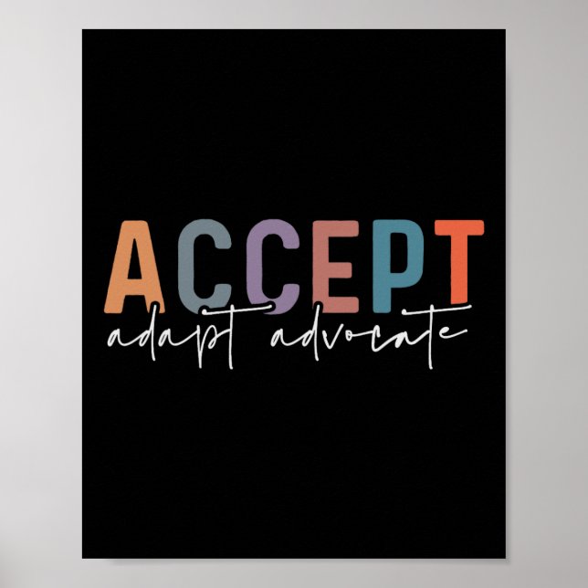Acceptera Adapt Advocate Speciell Education Teache Poster (Framsidan)