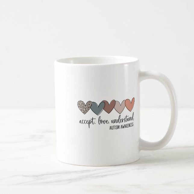 Acceptera att Kärlek förstår autismmedvetenheten Kaffemugg (Höger)