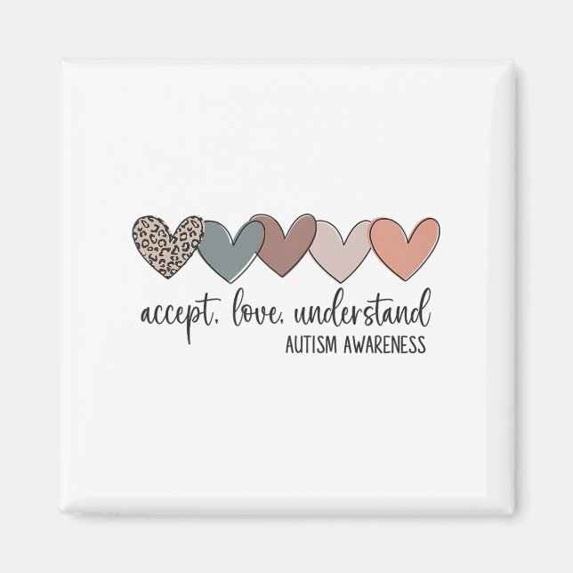 Acceptera att Kärlek förstår autismmedvetenheten Magnet (Framsidan)