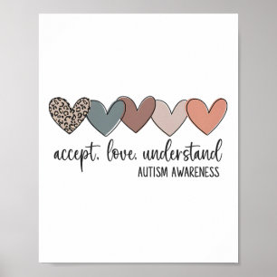 Acceptera att Kärlek förstår autismmedvetenheten Poster